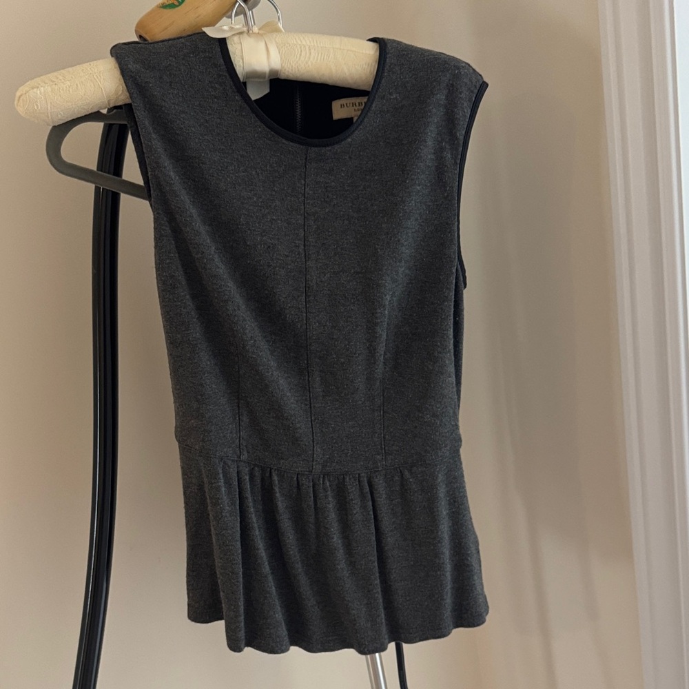 Burberry Charcoal Sleeveless Blouse